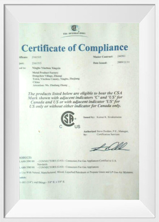 Certificat de conformité