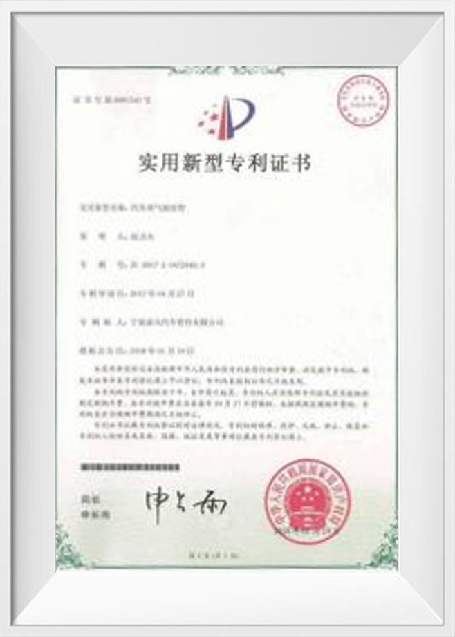 Certificat de brevet de modèle d'utilité